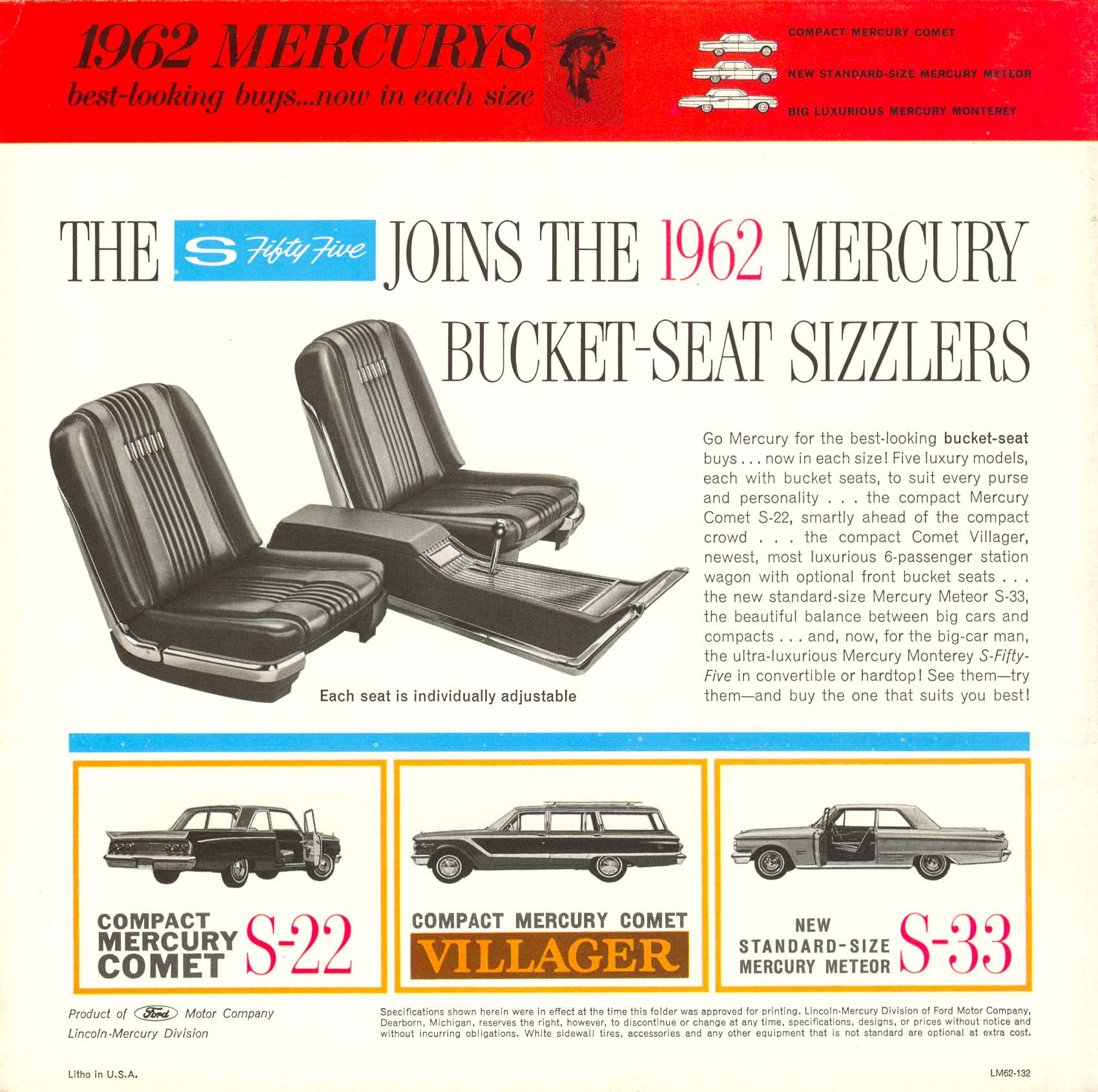 1962 Mercury Monterey S55 Brochure Page 3